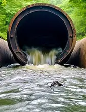 Water being discharged into the Little Red River